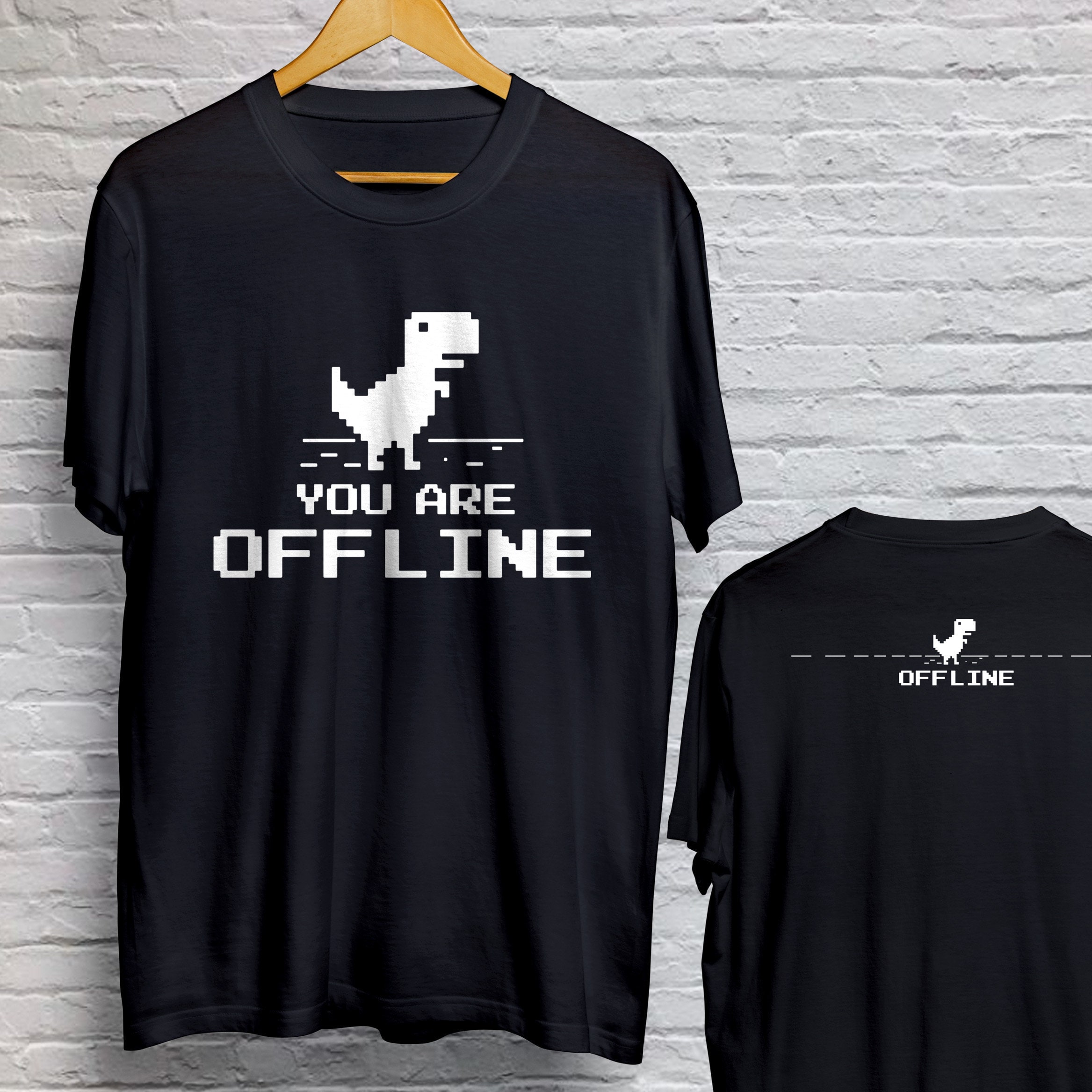  You Are Offline T-Rex [Dino Run] Pixel Art Dinosaur Game Tank  Top : Clothing, Shoes & Jewelry