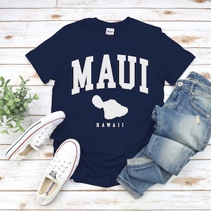 Chemise Maui, Cool Comfort Maui Island Tshirt, Maui Map Hawaii Tee S-5XL Unisexe