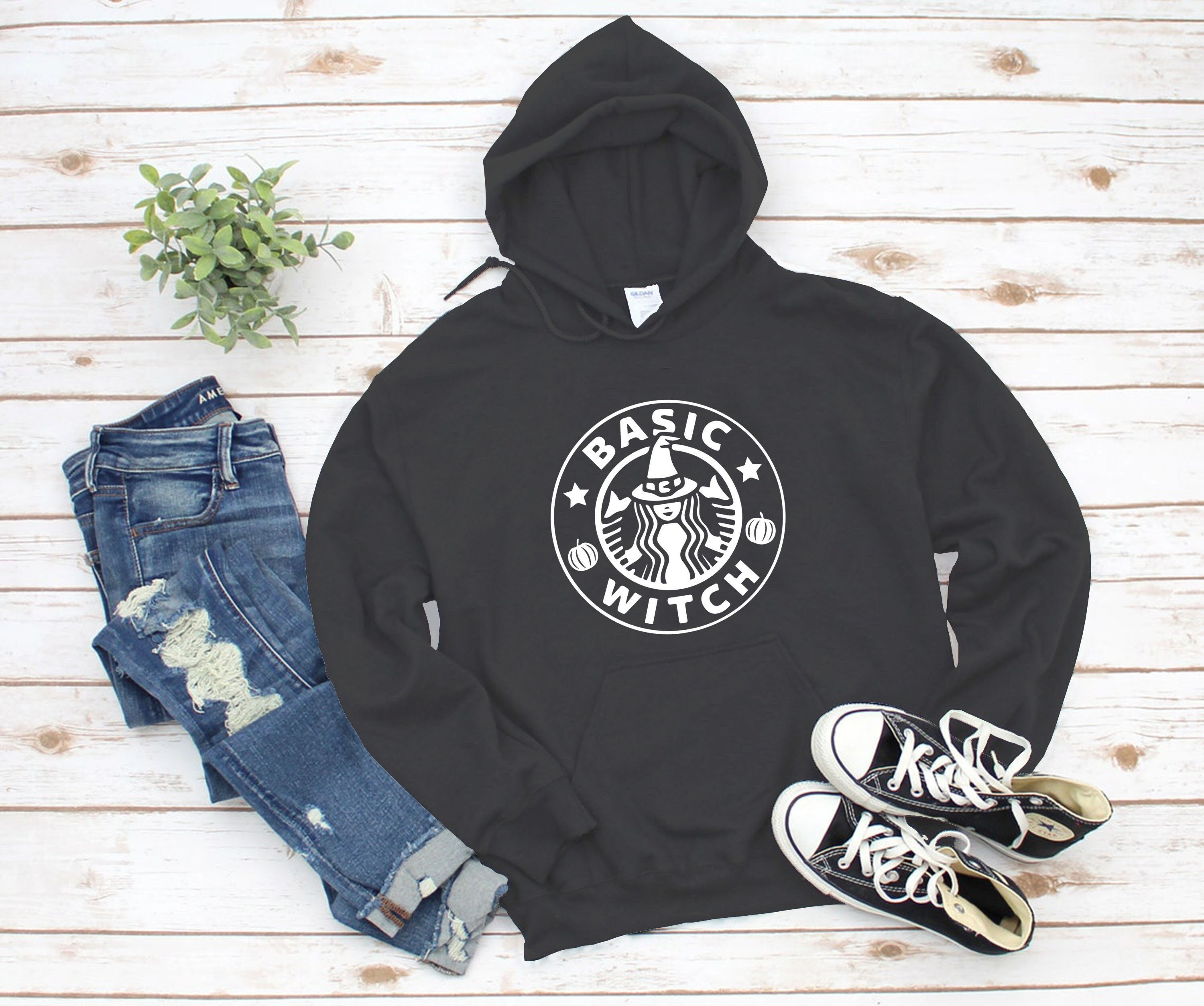 Basic Witch Hoodie Funny Sweatshirt Gift Halloween Vintage