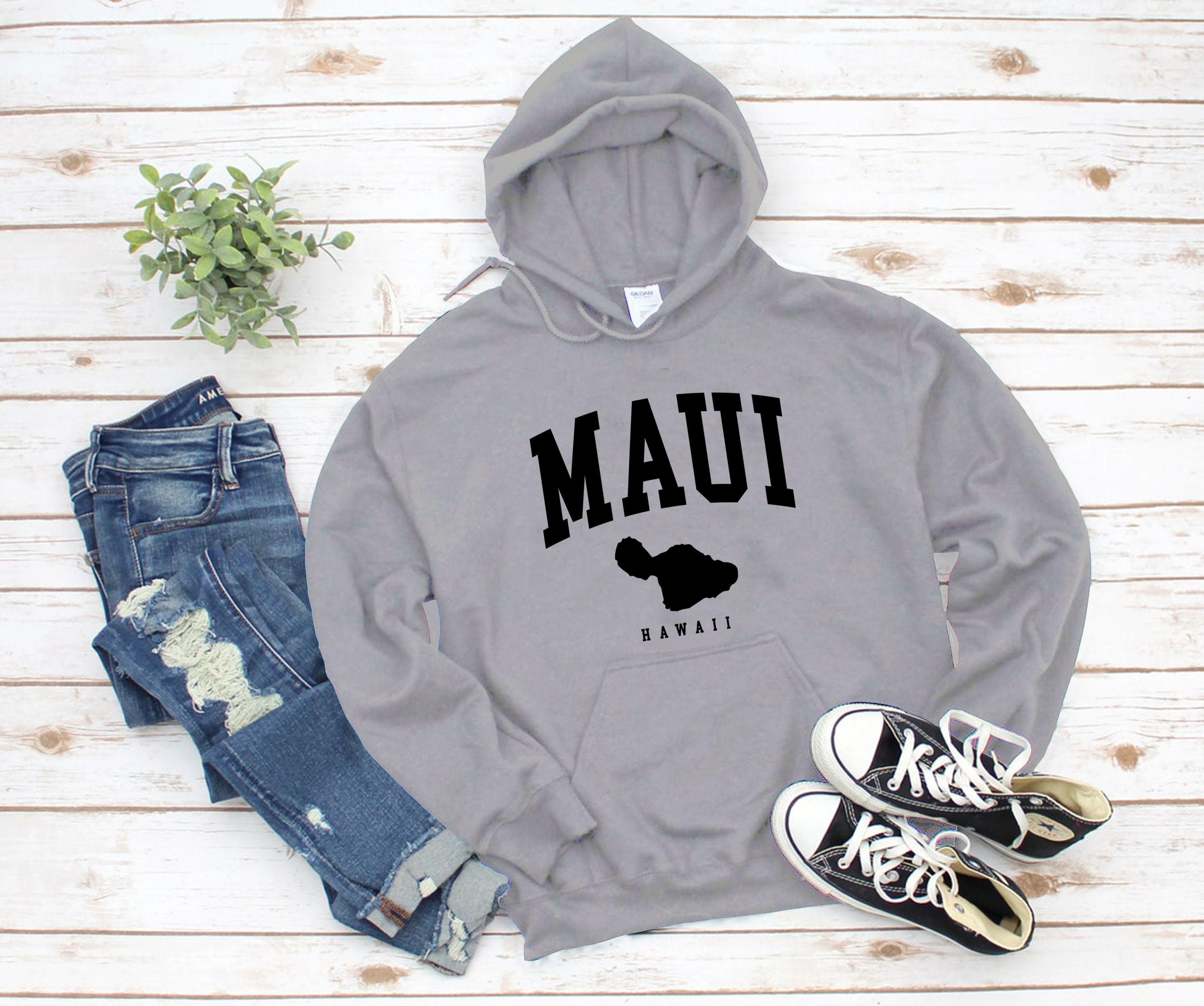 Maui Hawaii Map Hoodie: Unisex Island Pullover - Etsy