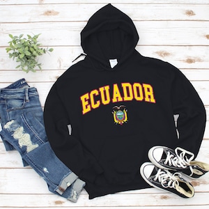 Ecuador Hoodie, Coat of Arms of Ecuadorian Sweatshirt, Cozy Pullover Unisex