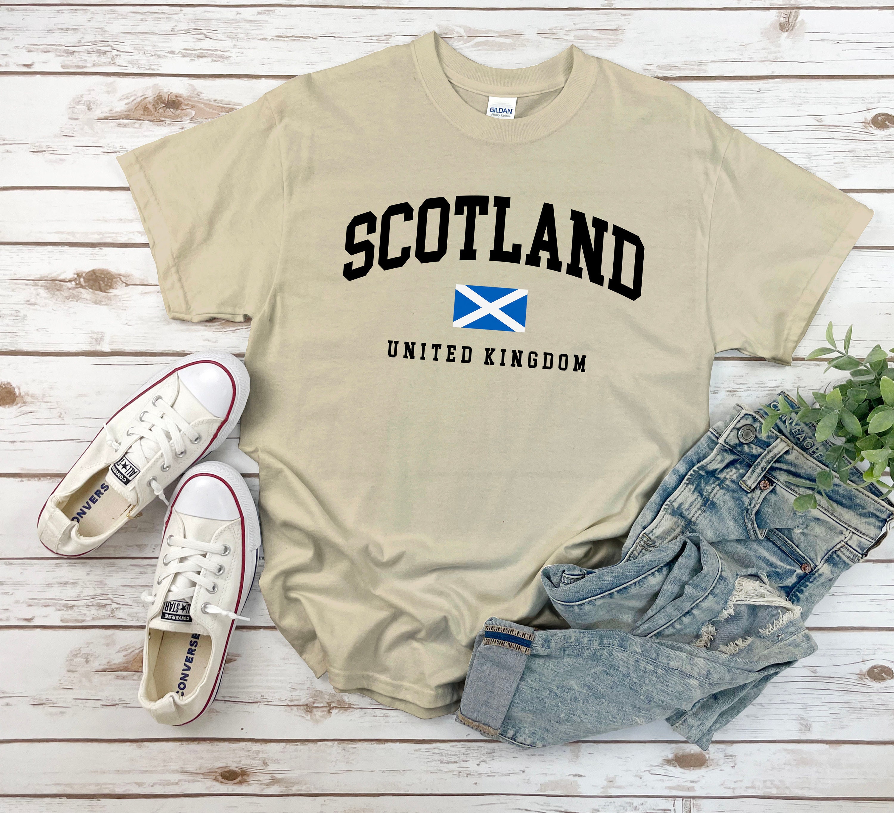 Camiseta Bandera De Escocia Vintage Grunge