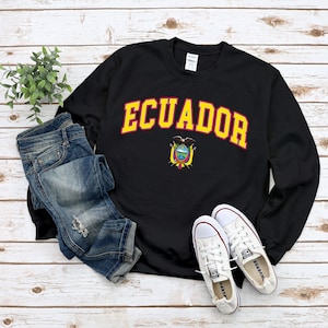 Ecuador Sweatshirt, Coat of Arms of Ecuadorian Sweater, Cozy Crewneck Unisex