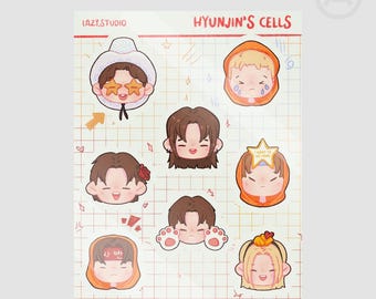 Stray Kids Skz-Code Hyunjin's Cells Sticker Sheet | Kpop Group Sticker Sheet