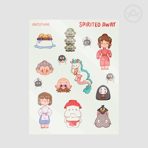 Anime Studio Ghibli Spirited Away Illustration Sticker Sheet image 2