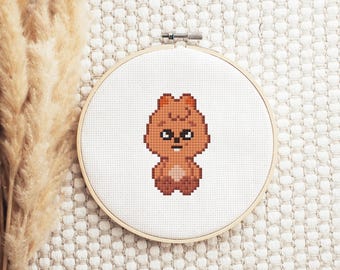 Cross Stitch Pattern Kpop group Stray Kids skzoo Han Quokka keychain | PDF Digital Pattern