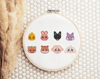 ATEEZ Aniteez Characters Cross Stitch Pattern (jjoongrami) - Etsy UK