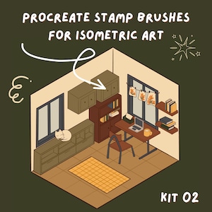 Isometric Art Procreate Stamp Brushes: Digital Decoration Stamps (Instant Download)