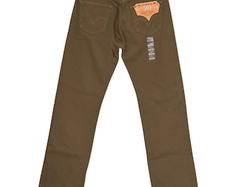 Levis 501 Original Fit para hombre, color marrón, pierna recta, cierre de botones, talla 36x34, 005010872