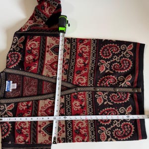 Cárdigan Pendleton Vintage 100% Lana Virgen Paisley Rojo Negro Hombre M imagen 6