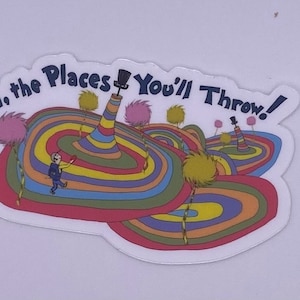 Oh the Places You&#39;ll Throw die-cut sticker, funny disc golf gift, Father’s Day