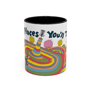 Oh the Places You Throw Disc Golf Accent Coffee Mug, 11oz