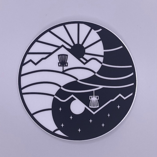 Disc Golf Yin-Yang Vinyl Sticker