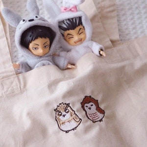 Volleyball Owls Anime Characters Embroidery Tote Bags Iron on Patch