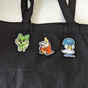 Video Game 9th Gen Starter Pocket Monster Embroidery Tote Bags Iron on Patch