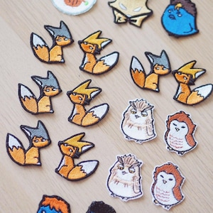 Anime Characters Embroidery Iron On Patch Animal Owls Fox Tree Cat Volleyball HQ