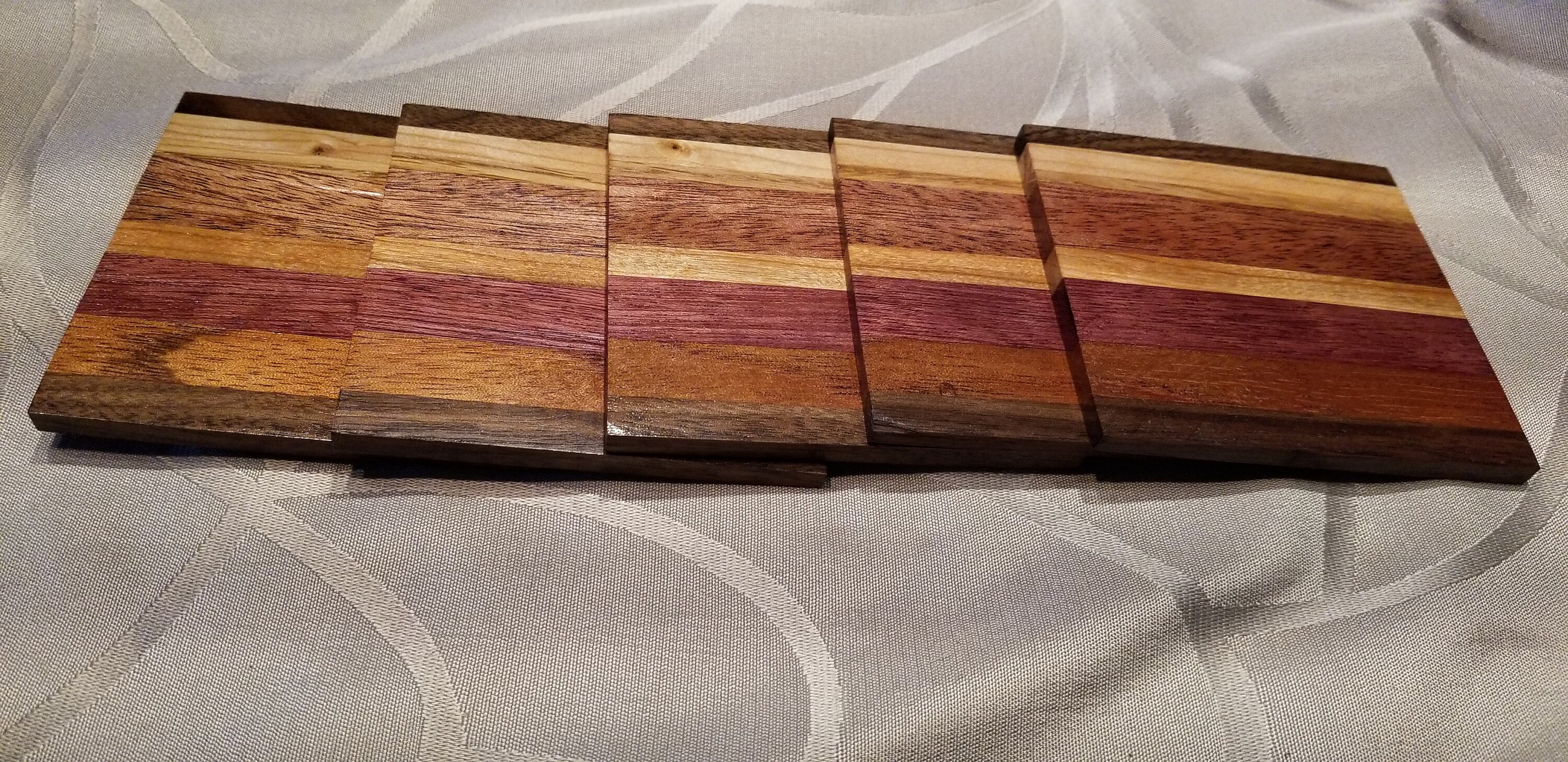 Hardwood Coasters Set of 5 Etsy