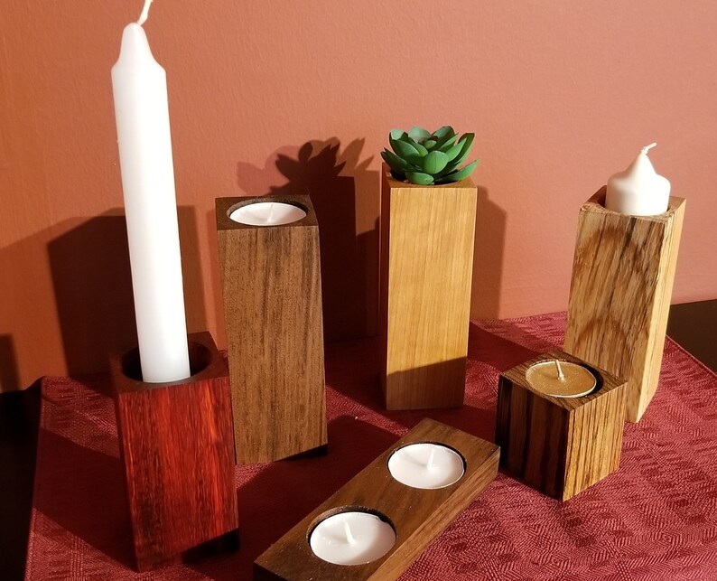 Zebra Wood Tealight / Candle Holders Etsy