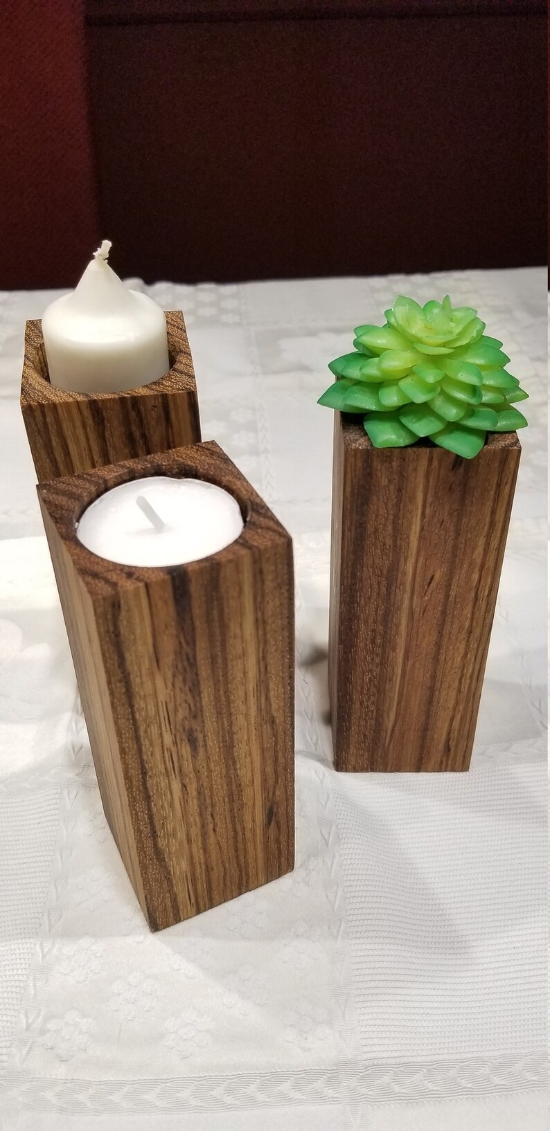 Zebra Wood Tealight / Candle Holders Etsy