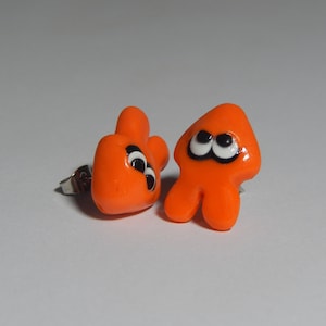 Splatoon-Inspired Inkling Squid Polymer Clay Earrings