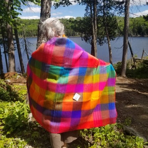 Multicolor alpaca wool throw blanket, blanket scarf, sofa throw, tribal blanket, Blanky