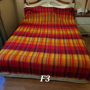 Red Alpaca Wool Blanket Colorful Striped Sofa Tribal Blanket