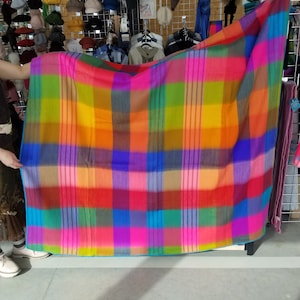 Multicolored Alpaca Wool Blanket