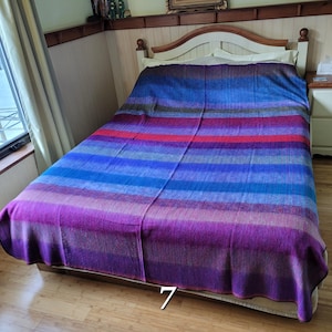 Recycled Alpaca Colored Wool Lined Blanket, Bed, Sofa, Tribal Blanket, Blanket