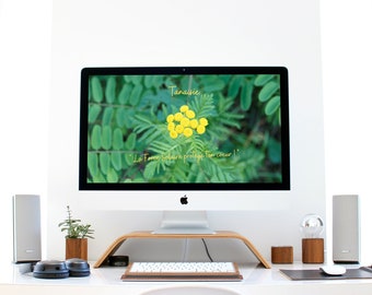 Téléchargement numérique, Fond d'écran pour ordinateur, photographie de fleurs et citation, haute résolution