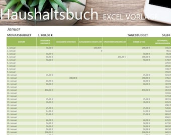 Monatsbudget Planer Excel - Haushaltsbuch - Deutsch 2023