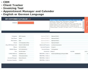 CRM Kundendatenbank mit Rechnungsprogramm / Excel Vorlage