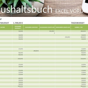 Monthly Budget Planner Excel - Budget Book - German 2023