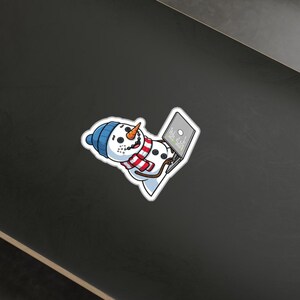 Snowman Programmer Vinyl Decal - Laptop Sticker, Water Bottle Decor