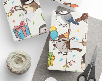 Wild Birds Birthday Wrapping Paper | Nature Lover Gift Wrap