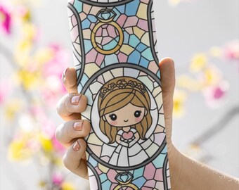 Whimsical Bride Stainless Steel Tumbler, Stained Glass Design, 20oz