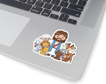 Jesus & Animals Sticker – Kids Sunday School Gift