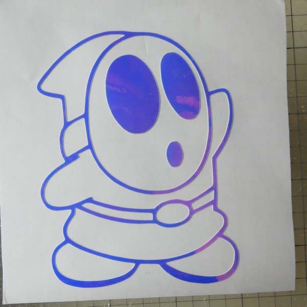Shy Guy Holographic Decal, car decal, cute sticker, laptop decal