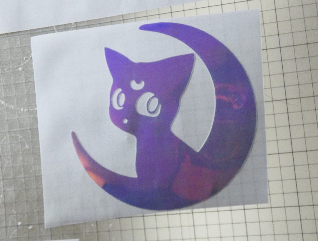 Sailor Moon Luna Cat Holographic Decal Car Decal Laptop Etsy