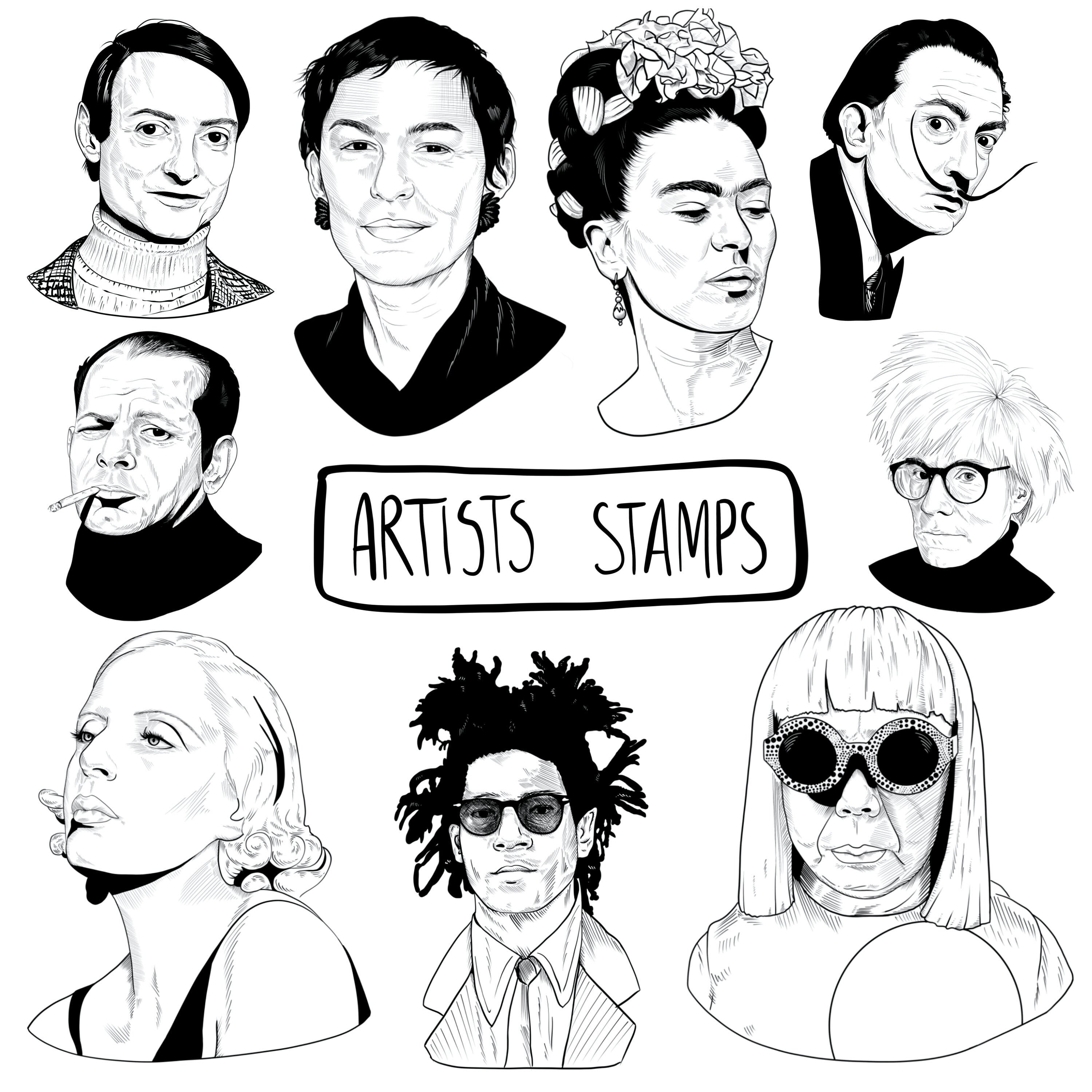 Procreate stamp pack 9 stamps included Etsy