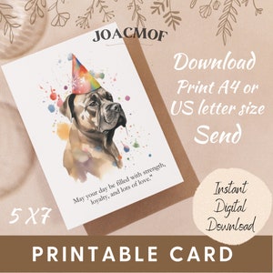 Cane Corso Cartão de felicitações Download digital instantâneo para impressão Cartão de aniversário Cane Corso para impressão Presente para amante de cachorro Citação engraçada Mastiff impressão fofa