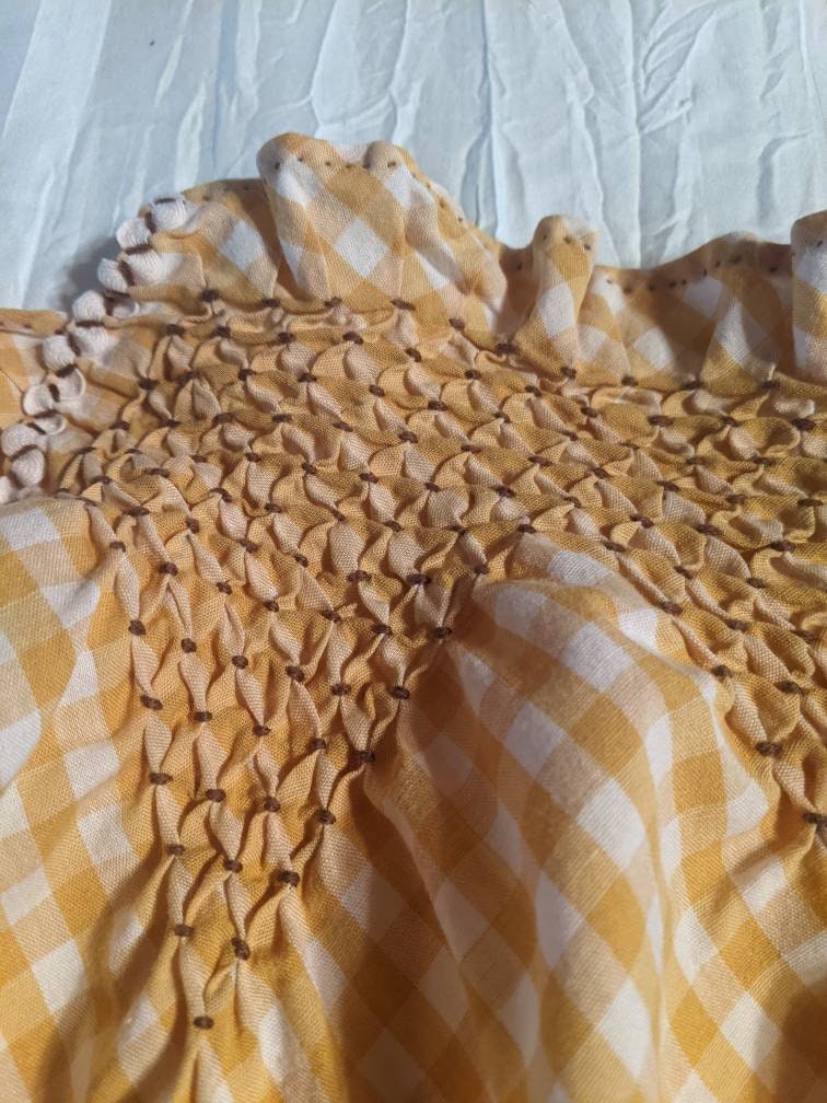 Smocked Cocktail Apron With Rick Rack Trim Detail - Etsy