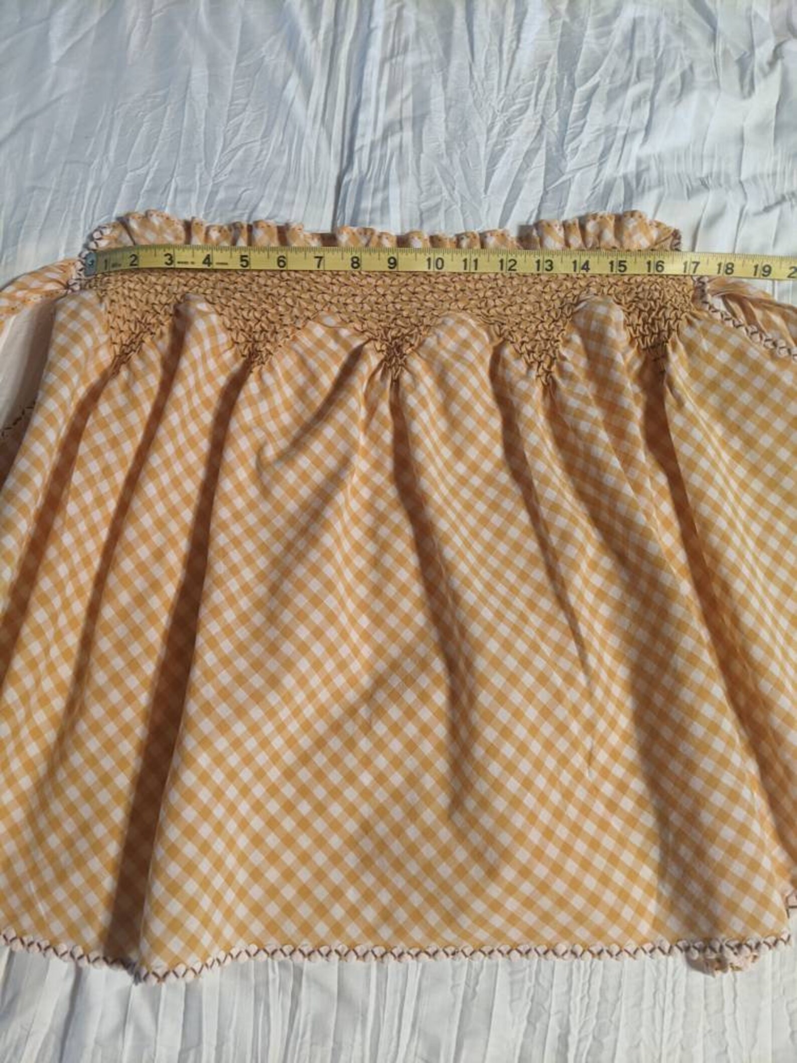 Smocked Cocktail Apron With Rick Rack Trim Detail - Etsy
