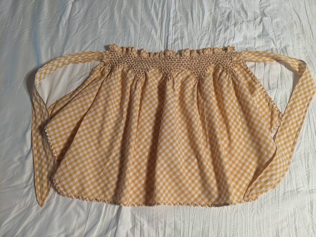 Smocked Cocktail Apron With Rick Rack Trim Detail - Etsy