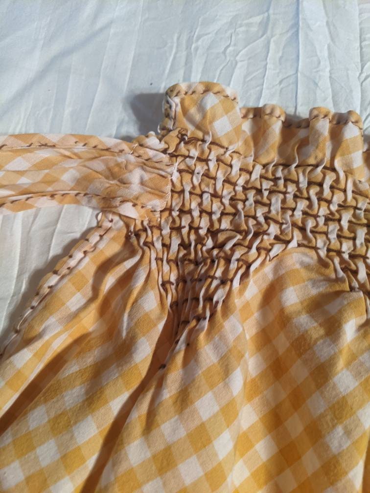 Smocked Cocktail Apron With Rick Rack Trim Detail - Etsy