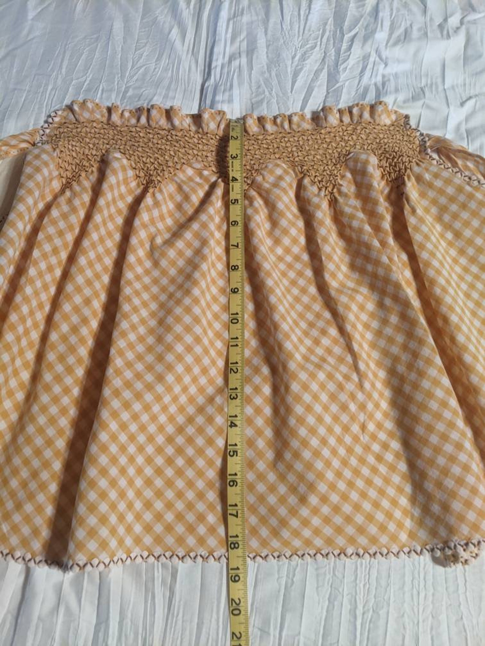 Smocked Cocktail Apron With Rick Rack Trim Detail - Etsy