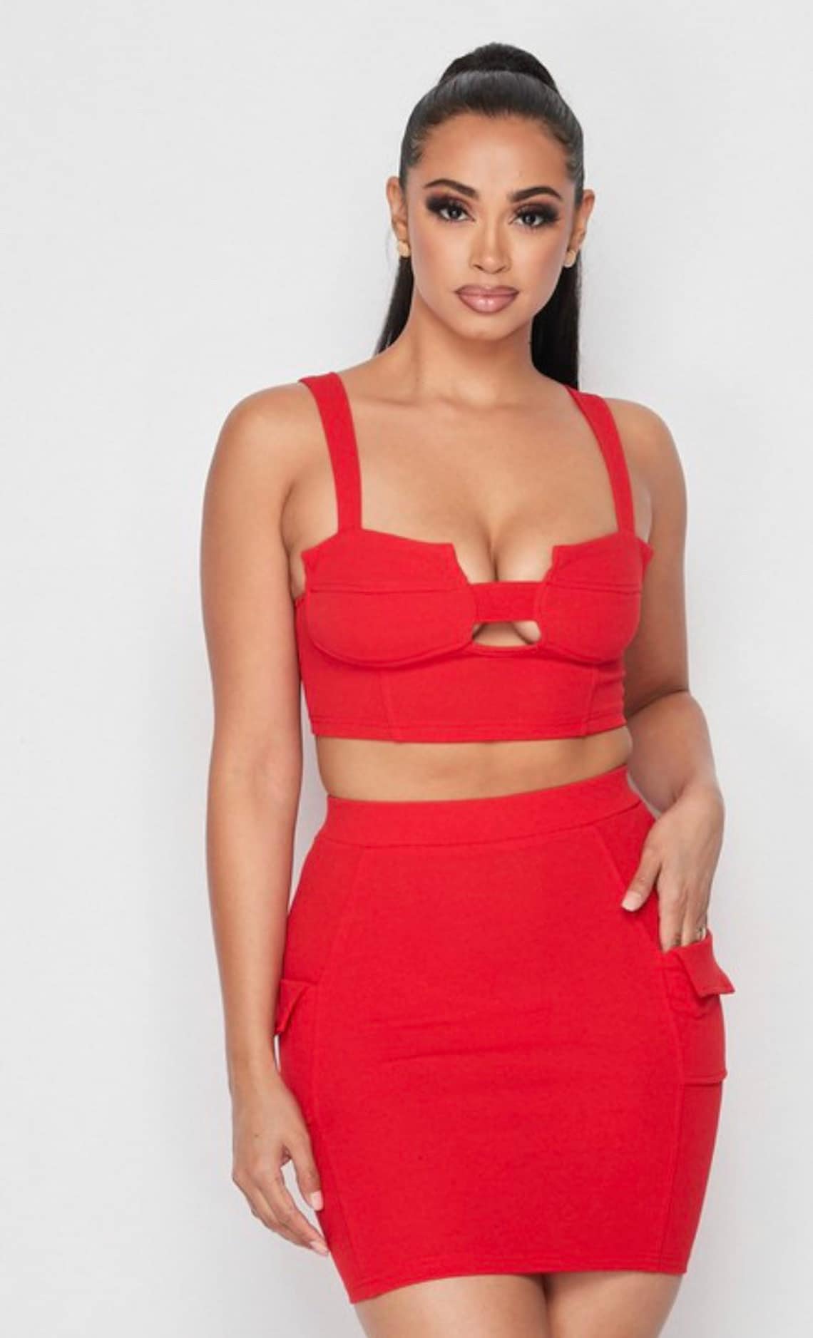 cheap two piece skirt set