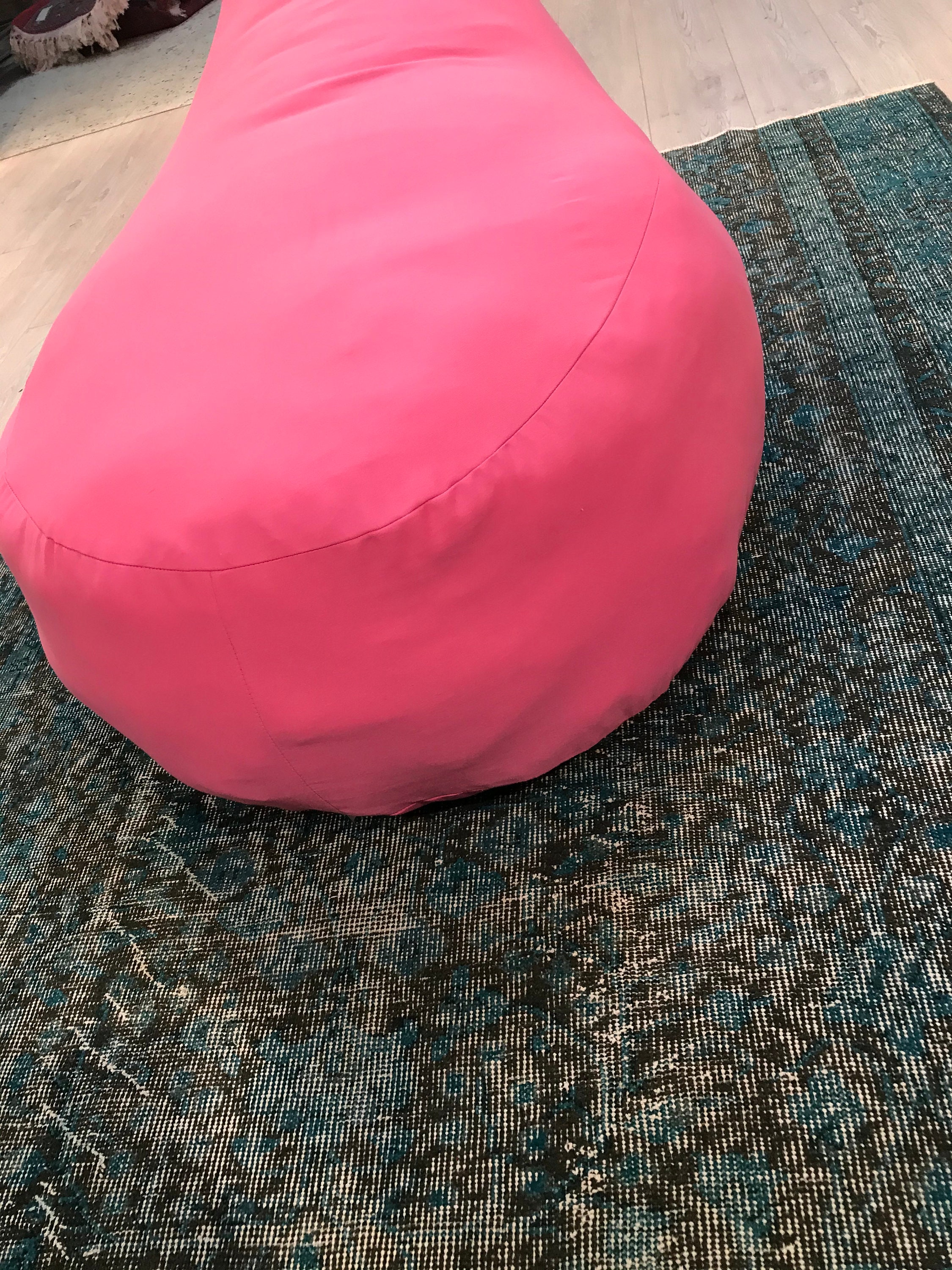 Pink Pouf Pink Bean Bag Boho Pouf Bean Bag Pouf Ottoman Etsy