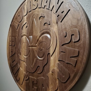 University of Louisiana at Lafayette, ULL, wall art, plaque , walnut