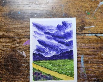 ACEO Art Card Original Watercolor  Hand Painted 2.5" x 3.5" El_duderino_art
