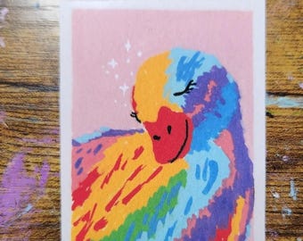 ACEO Original Acrylic Painting Punch The Monkey 2.5x3.5  *Art Print